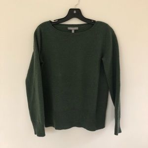 Green cashmere wide crewneck Neiman Marcus sweater